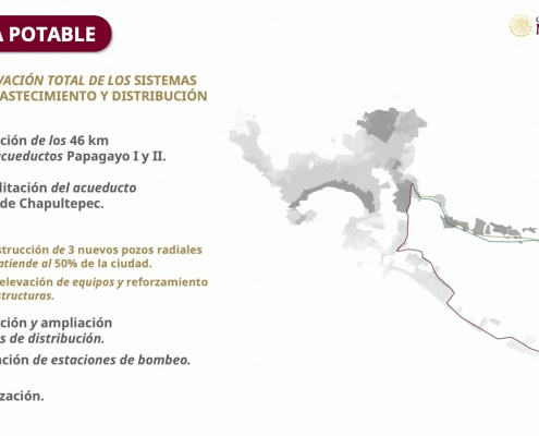 Diapositiva con avances Agua Potable, Acapulco se transforma